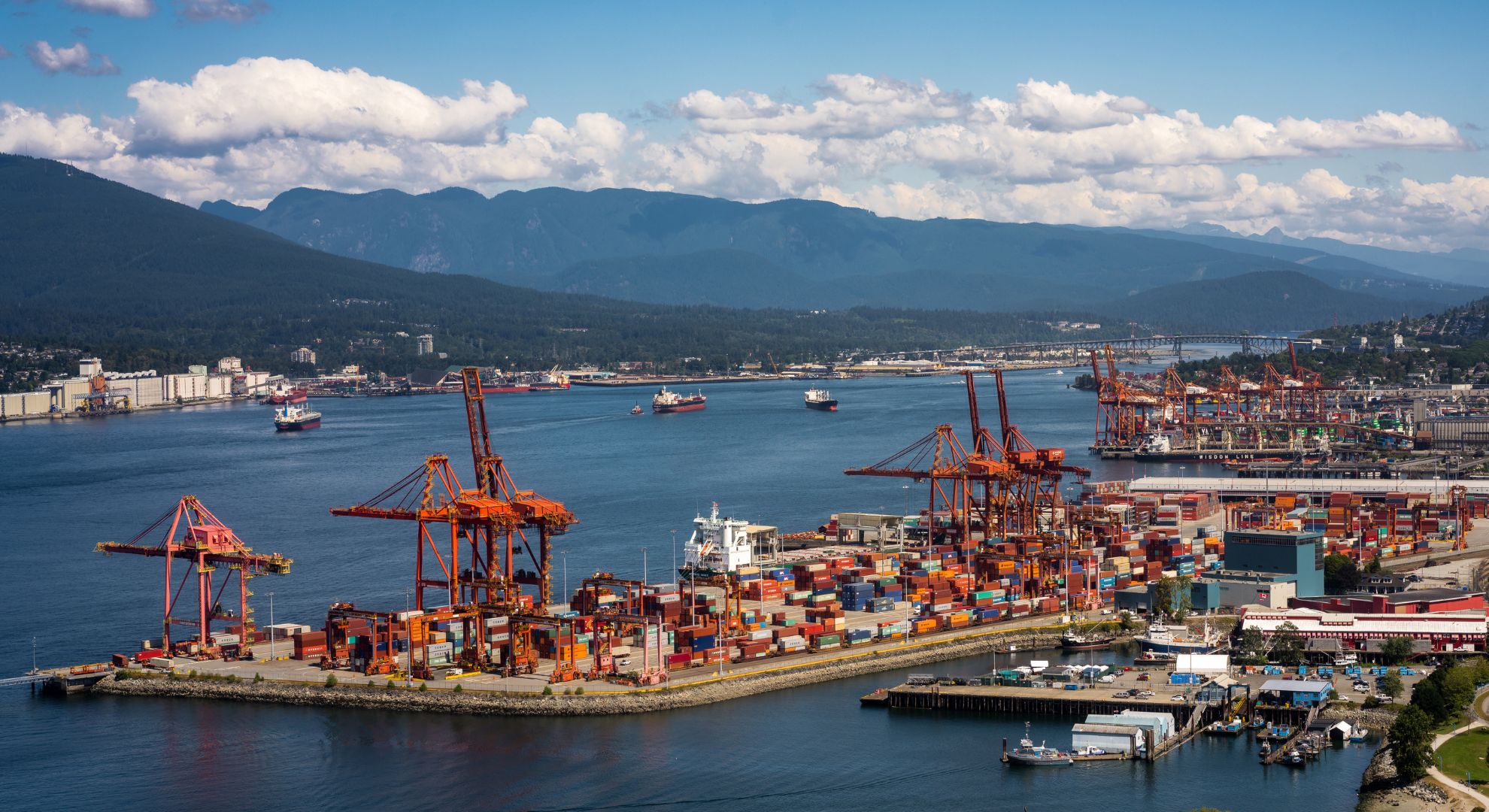 Port of Caucedo in the Dominican Republic with cranes and containers